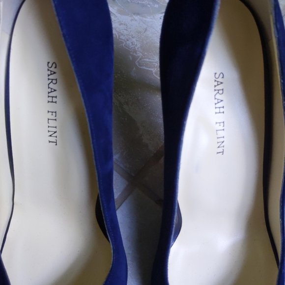 New! 🎉HP🎉 Sarah Flint Navy Blue Suede 85mm Perfect Pump Euro 40 US 9 - Picture 6 of 9